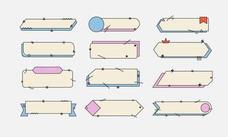 Various graphic text boxes and banners. vector