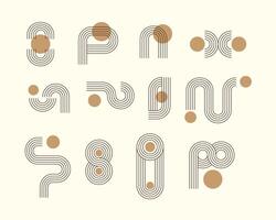 Geometric abstract shapes with flowing lines and accent circles. vector