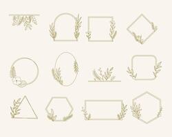 Collection of decorative floral frames in various shapes. vector