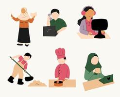 Collection of professional activity and daily tasks. vector