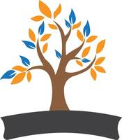 Tree with orange vector