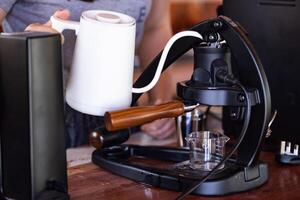 Slow bar coffee has become a thing in many cafe in the word. photo