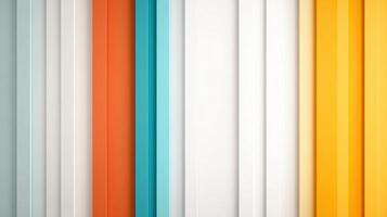 Colorful vertical panels in orange, blue, white, and yellow create vibrant abstract pattern photo