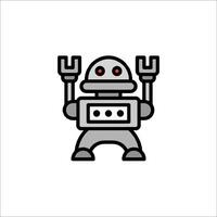 A robot with two hands and a red eye vector