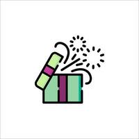 A colorful gift box with a sparkler in it vector