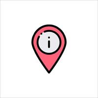A pink pin with the word i on it vector