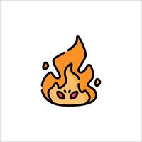 A cartoon fire icon on a white background vector