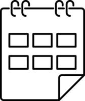 Calendar sketch icon isolated Outline clipart vector
