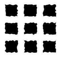 silhouette and torn paper element set design vector