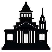 Capitol building Simple illustration of Capitol building icon for web a black and white silhouette of a church vector