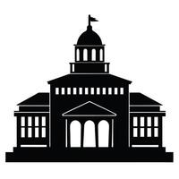 a black and white silhouette of a building with a dome vector