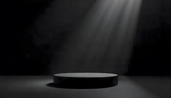 Circular Product Display Highlighted by Focused Spotlight photo
