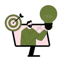 Innovation idea target solution strategy isolated on white background vector