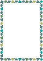 Border frame template with leaf elements decoration. Rectangle easter border with empty space for your text vector
