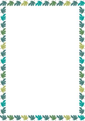Border frame template with leaf elements decoration. Rectangle easter border with empty space for your text