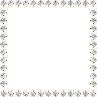 Cotton branch empty frame. Simple plant Thanksgiving template. Frame with empty space for your text vector