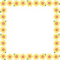 Spring meadow frame. Rectangle frame with flowers. Cute daisy frame vector