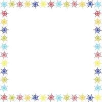 Snowflakes frame. Christmas snowflake on white background border with empty space for your text vector