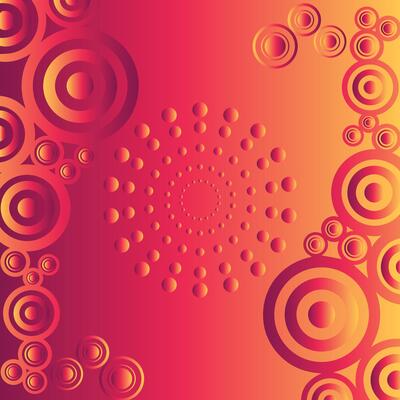 Abstract circle papercut layer orange and yellow circle ring background with glitters decoration