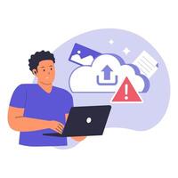 Upload Error Illustration for Internet Issue vector