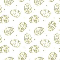 Seamless pattern with Easter eggs in pastel shades. vector