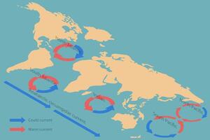 3D Isometric Flat Illustration of Ocean Gyre, Great Pacific Garbage Patch vector