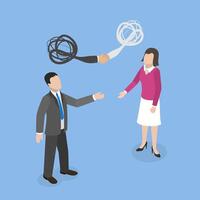 3D Isometric Flat Illustration of Respect Different Opinion, Understanding and Acceptance vector