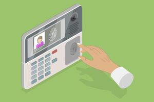 3D Isometric Flat Illustration of Authorization Security System, Access Control vector