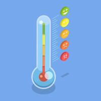 3D Isometric Flat Illustration of Color Scale Of Mood, Emoticon Feedback vector