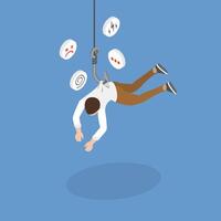 3D Isometric Flat Illustration of Negative Effects of Consumerism, Consumerism Problem vector
