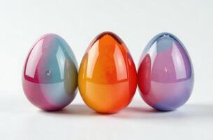 Colorful Holographic gradient easter eggs displaying a glossy artistic design photo