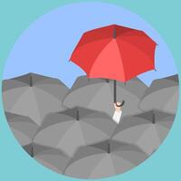 3D Isometric Flat Illustration of Uniqueness And Individuality, Standing Out From a Crowd vector