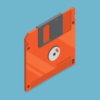 3D Isometric Flat Illustration of Diskette, Floppy Disk vector