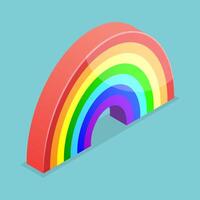 3D Isometric Flat Icon of Colourful Rainbow, Inclusive Pride Symbol vector