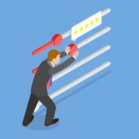 3D Isometric Flat Illustration of Quality Setting, A Person Adjusting Various Parameters vector