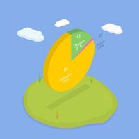 3D Isometric Flat Illustration of Dry Air Components, Pie Chart vector