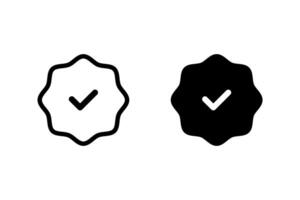 Verified badge icon set. Represents trust, authenticity, approval, and quality. Ideal for websites, apps, social media, and symbol of validation vector