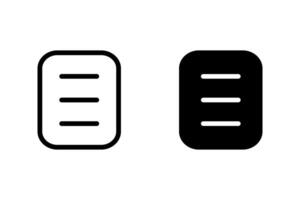 Simple document or file icon set. Minimalist design on transparent background, suitable for various apps vector
