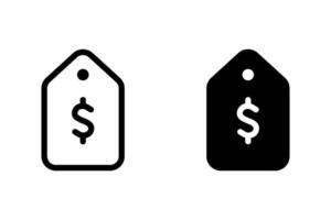 Price tag with dollar icon set. Modern design perfect for symbolizing price, cost, value, sale, or discounts vector
