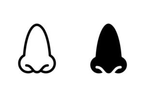 Human nose icon set. Perfect for medical illustrations, anatomy diagrams, or use in designs representing the sense of smell vector