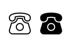 Retro telephone icon set. Ideal for websites, apps, and graphic designs related to communication, customer service, technology vector