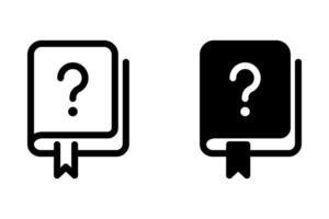 book with question icon set. Represents knowledge, learning, education, and unanswered questions. Ideal for educational materials, tutorials, or informational content vector