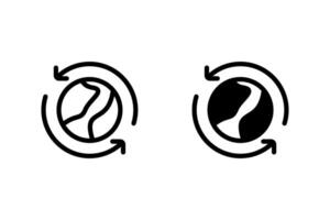 Global recycling icon set. Symbol for environmental protection, sustainable development, and eco-friendly practices. illustration vector
