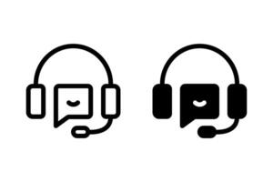 Collection of customer service icon with headset and speech bubble. support, help, and assistance. Ideal for websites, apps, contact us, and online support vector