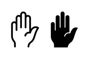 open palm hand icon set. Isolated icon for medical, gesture, stop, hi, or greeting concepts vector
