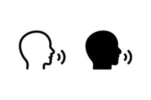 Speaking icon set. communication, voice, or expression. Perfect for use in websites, apps, presentations, and print materials vector
