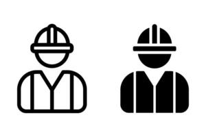 Construction worker wearing hard hat and vest set. Represents professions, building, labor, and safety. Suitable for use in website design, mobile apps, infographics, and other graphic design projects vector
