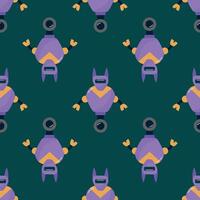Colorful Pattern of Cartoon Robots. Endless Textures for Your Design vector