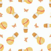 Seamless pattern with air balloon. Design for fabric, textiles, wallpaper vector