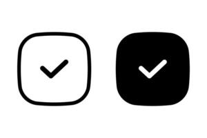 Check mark in square icon set. Ideal for use in checklists, to-do lists, user interfaces, or positive confirmation vector